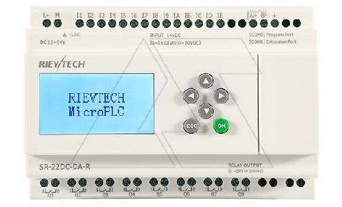 Программируемый логический контроллер SR-22DC-DA-R, 12_24VDC, 14DI(6AI/0_10V), 8RO(10A), RTC, Ethernet, ЖКИ
