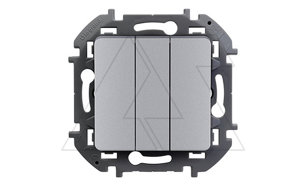 Inspiria - Выключатель трехклавишный (алюминий/стикерованный) Inspiria - Выключатель трехклавишный (алюминий/стикерованный)