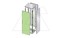 Дверь ENUX SIMPLEX 1800x600мм (ВxШ) с 2 передними стойками, RAL7035