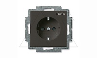 Basic 55 - Розетка 2P+E нем. стд.с маркировкой DATA (шато-черный)
