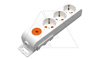 Ri-tech - Колодка розеточная 3x2P+E, со шторками, выключатель, белый