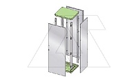Крыша + дно щита ENUX 1200x600мм (ШxГ), RAL5020