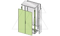 Дверь двустворчатая ENUX 2000x1200мм (ВxШ) с 2 передними стойками, RAL7035