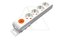 Ri-tech - Колодка розеточная 4x2P+E, со шторками, выключатель, белый