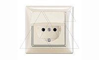 Basic 55 - Розетка 2P+E нем. стд. с крышкой и рамкой, IP 44 (шале-белый)