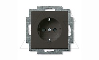 Basic 55 - Розетка 2P+E нем. стд.винтовые клеммы (шато-черный)
