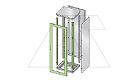 Дверь ENUX прозрачная, 2000x800 (ВxШ) с 2-мя передними стойками, RAL7035