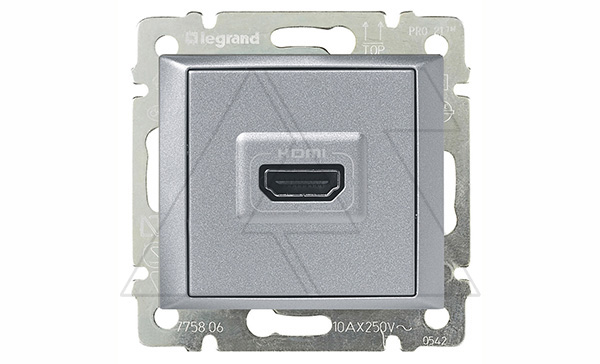 Valena - Розетка HDMI для аудио/видеоустройств, алюминий Valena - Розетка HDMI для аудио/видеоустройств, алюминий