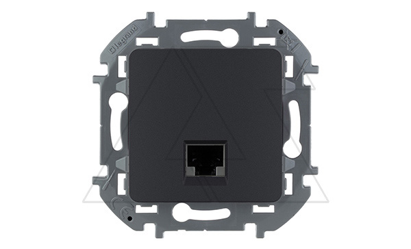 Inspiria - Розетка 1хRJ-45 UTP CAT6 (антрацит) Inspiria - Розетка 1хRJ-45 UTP CAT6 (антрацит)