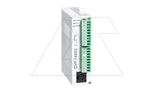 Программируемый логический контроллер DVP14SS211R, 8DI, 6RO, 24VDC, 8K шагов, RS232, RS485