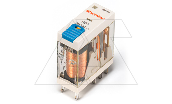 Реле RFT2CO024LT, 2CO, 8A(250VAC/30VDC), 24VDC, мех. индикация, тест-кнопка с блокировкой, LED