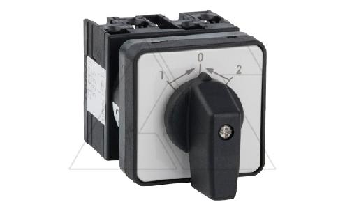 Переключатель UKT0-2-8215/E, 2P, 20A, тип 1→0←2, 2NO на 1_2, на дверь, фронт IP65