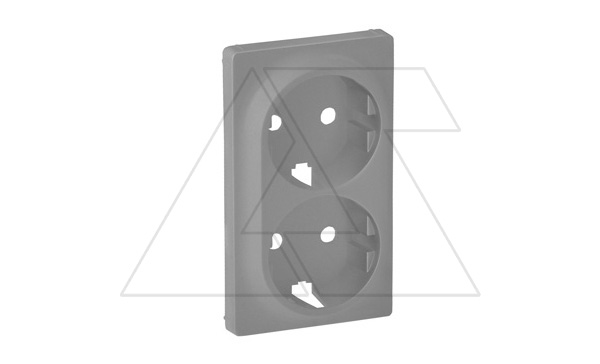 Valena Life - Лицевая панель для двойной силовой розетки 2х2P+E, алюминий Valena Life - Лицевая панель для двойной силовой розетки 2х2P+E, алюминий