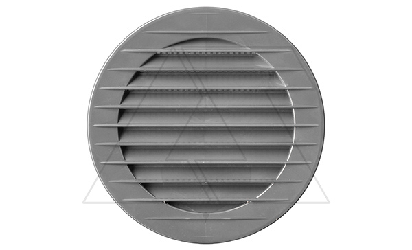 Решетка вентиляционная с сеткой круглая для отверстия Ø125мм, внешний Ø148мм, пластик, серый