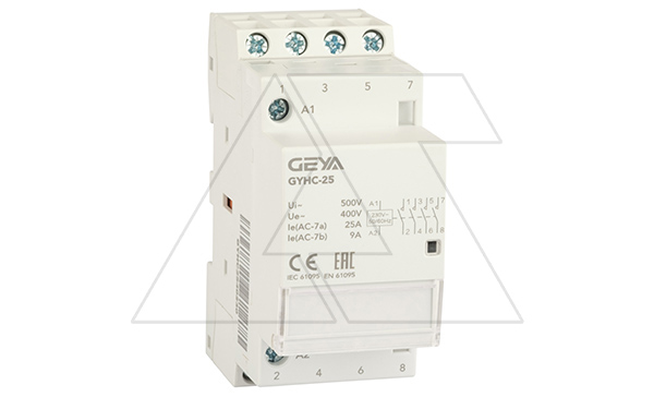 Контактор модульный GYHC-4P, 25A, 4NO, 230VAC, 2M