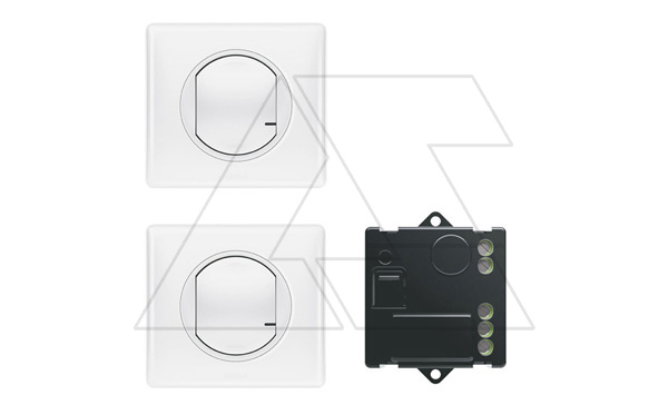 Netatmo-Celiane-Пакет для упр. освещением c 2-х мест. Реле 300Вт 240V, два умных беспр. 1-кл. выключателя, белый. Рамка белый глянец