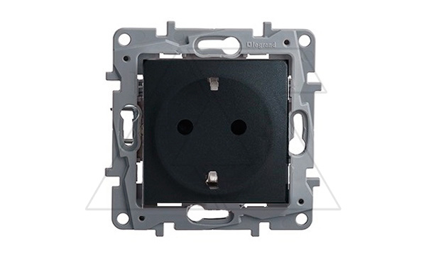 Etika - Розетка 2P+E нем. стд. (антрацит) Etika - Розетка 2P+E нем. стд. (антрацит)