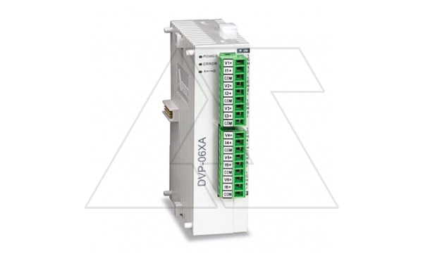 Модуль расширения DVP06XA-S2, 4AI, 2AO, RS485, повыш. помехозащ.