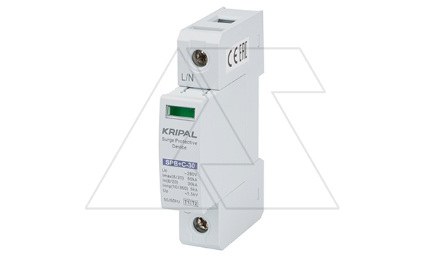 Разрядник SPB+C5/30/280-440V/1P, 1P, In=30kA(8/20µs), класс B+C, 1M Разрядник SPB+C5/30/280-440V/1P, 1P, In=30kA(8/20µs), класс B+C, 1M