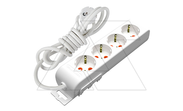 Ri-tech - Удлинитель 4x2P+E, нем. ст., со шторками, кабель 3x1,5мм², 3м, белый Ri-tech - Удлинитель 4x2P+E, нем. ст., со шторками, кабель 3x1,5мм², 3м, белый