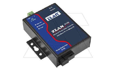 Оптоволоконный преобразователь ZLAN9100-5-EU (используется с ZLAN9100-3-EU), 10/100M Ethernet в одномодовое оптоволокно, разъем SC, 24VDC, EU, DIN35