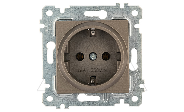 Rita - Розетка 2P+E, антрацит Rita - Розетка 2P+E, антрацит