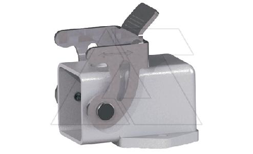 Корпус разъема, размер H3A, приборный, с фиксатором, угловой, металл, IP65, RAL 7037
