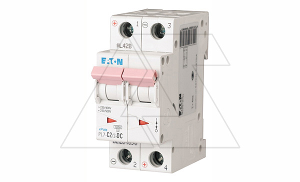 Авт. выключатель PL7-C2/2-DC, 2P, 2A, хар-ка C, 10kA, 250VDC, 2M