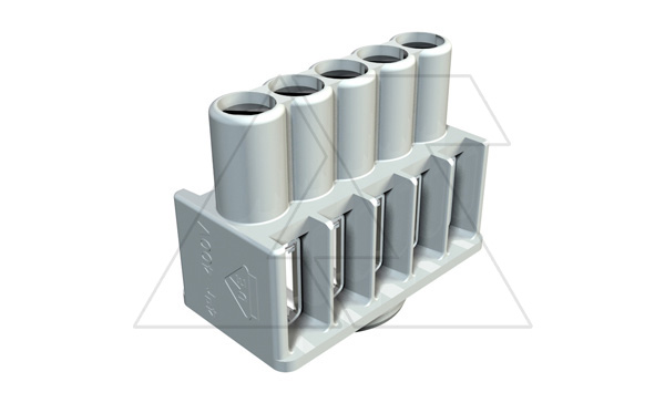 Клемная колодка KL-T 01-04 для коробок Т25, Т40, 5х1...4мм², 400V, серый, полиамид