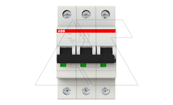 Авт. выключатель S203-C80, 3P C 80A Icu=6kA 3M