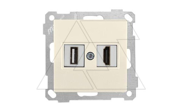 21 - Розетка HDMI + USB Type A, для передачи данных, сл.кость 21 - Розетка HDMI + USB Type A, для передачи данных, сл.кость