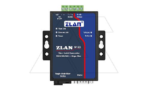 Оптоволоконный преобразователь ZLAN9153-3-EU (используется с ZLAN9153-5-EU), RS-232/Ethernet в одномодовое оптоволокно, разъем SC, 24VDC, EU, DIN35