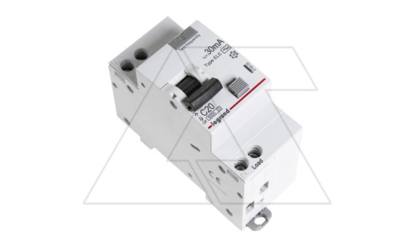 Дифф. авт. выключатель Legrand RX3, электронный, 1P+N, 20A, хар-ка C, 6kA, 30mA, тип AC, 2M Дифф. авт. выключатель Legrand RX3, электронный, 1P+N, 20A, хар-ка C, 6kA, 30mA, тип AC, 2M