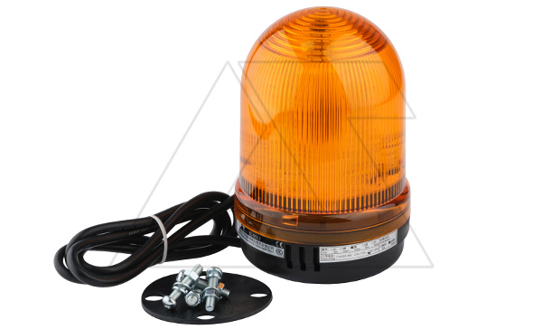 Колонна сигнальная (маяк) TL-90 в сборе, желтый, мигающий, 220VAC/≤33mA, IP65, d=90mm, нижнее подключение