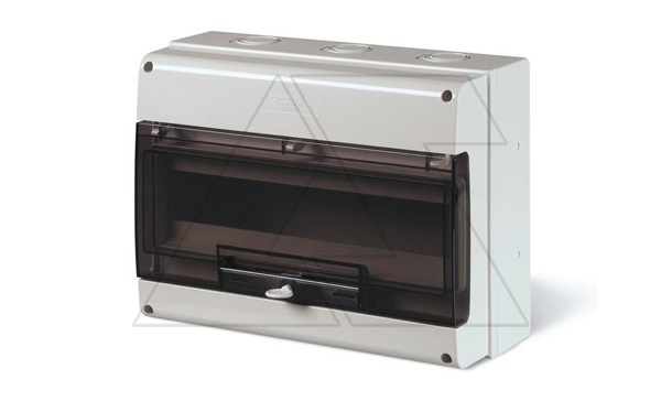 Щит модульный навесной M250, 16M, дымчатая дверь, 328x250x140mm, IK07, IP66, серия DOMINO Щит модульный навесной M250, 16M, дымчатая дверь, 328x250x140mm, IK07, IP66, серия DOMINO