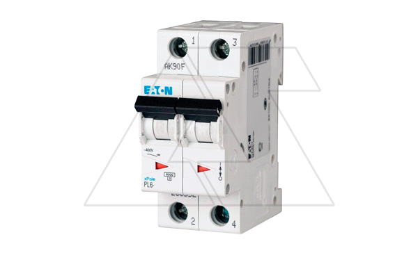 Авт. выключатель PL6-B10/2, 2P, 10A, хар-ка B, 6kA, 2M