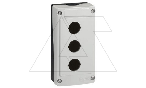 Osmoz - Корпус для поста кнопочного, пластик, серый верх и черное основание, 3 монтажных места, IP66, IK07