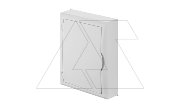 Щит навесной ECO BOX мультимед, TS35+1x МП перф.118x270mm, белая пласт. дверь, белый RAL9003, 434x354x105mm, IP40