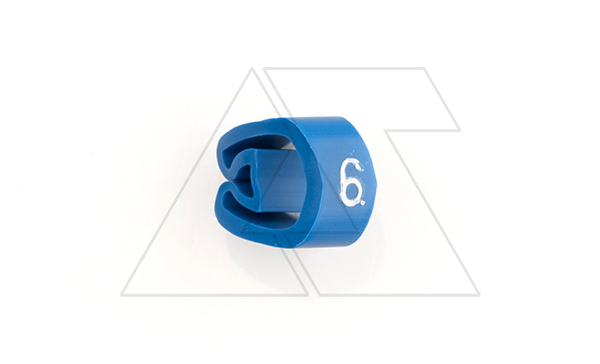 Маркер кольцевой RMS-02 59646-6, D кабеля 2,5-5mm, 1,5-4mm2, символ "6", PVC, синий (упак. 1000шт.)