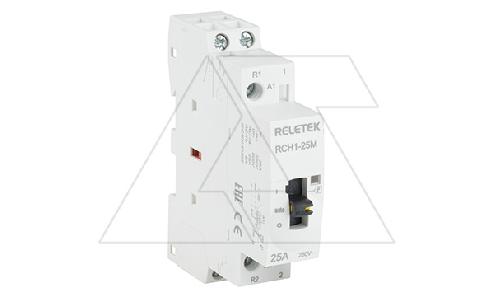 Контактор модульный RCH1-25M11, 25A, 1NO+1NC, 230VAC, с ручным управлением, 1M