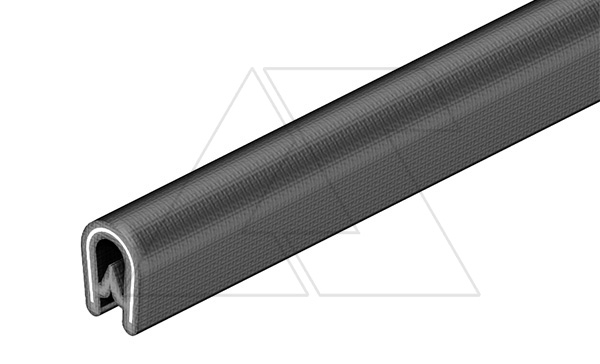 Лента KSB 2 PVC для защиты кромок, со стальной вкладкой, h=10мм, L=10 000мм, для толщины 0,75-2мм, черный, ПВХ
