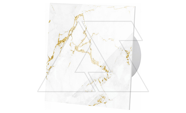 Панель декоративная для вентиляторов dRim Ø100/125мм, универсальная, стекло, бело-золотой мрамор