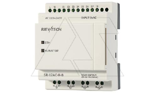 Программируемый логический контроллер SR-12DC-DA-R-B, 12_24VDC, 8DI(4AI/0_10V), 4RO(10A), RTC, Ethernet, без ЖКИ