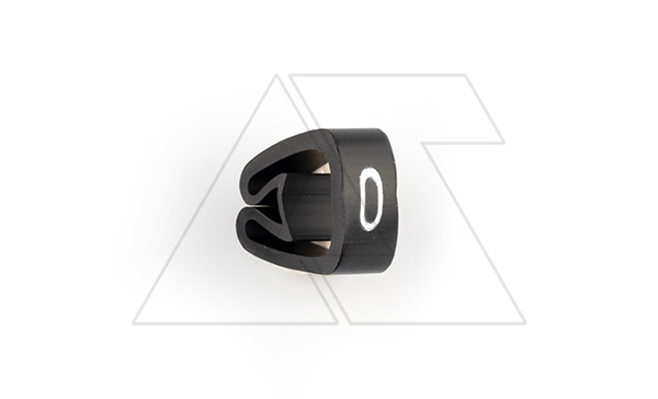 Маркер кольцевой RMS-01 59540-0, D кабеля 1,3-3mm, 0,35-1mm2, символ "0", PVC, черный (упак. 1000шт.)