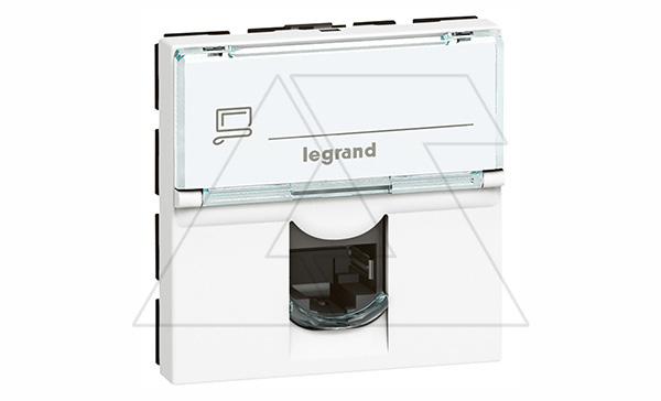 Mosaic - Розетка RJ-45 Кат. 5e FTP, 2М, с окном маркировки, белый