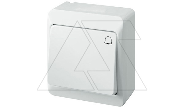HERMES - Выключатель кнопочный с пиктограммой "звонок", 10A/250V, IP44, белый HERMES - Выключатель кнопочный с пиктограммой "звонок", 10A/250V, IP44, белый