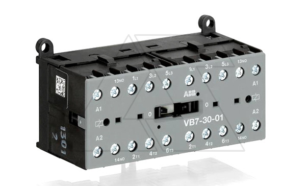 Мини-контактор реверсивный VB7-30-01-80 220...240VAC, 3NO 12A(20A-AC1) 5.5kW, всп.контакт 1NC (4A-AC15)