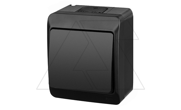 HERMES - Выключатель/переключатель на 2 направления, 10A/250V, IP44, черный