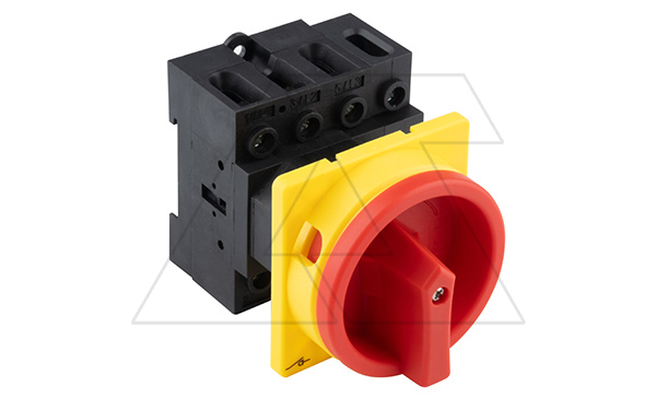 Выключатель нагрузки UKP1-432Z, 3Р+N, 32А(AC21), 440VAC, 11kW(AC23A), красная блокируемая рукоятка, монтаж на din-рейку/панель, IP20 (контакты), IP65