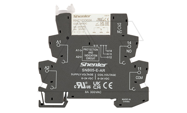 Реле интерфейсное RNC1CO024 с колодкой SNB05-E-AR, винтовой зажим, 1CO, 6A(250VAC), 24VDC, LED, W=6.2mm